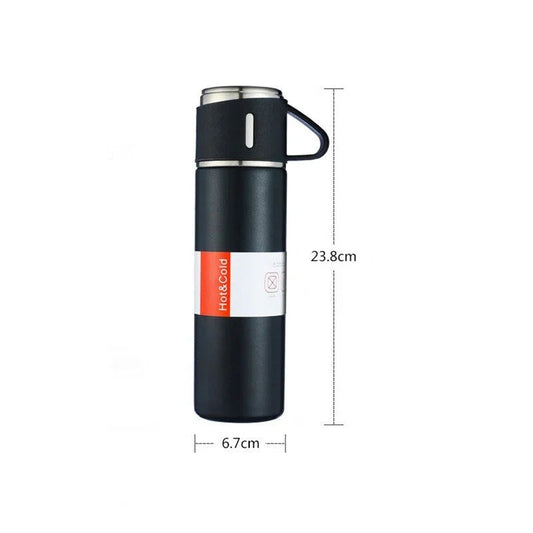 500ml Stainless Steel Vacuum Flask Water Bottle With 2 Extra Cups (160ml)zzz