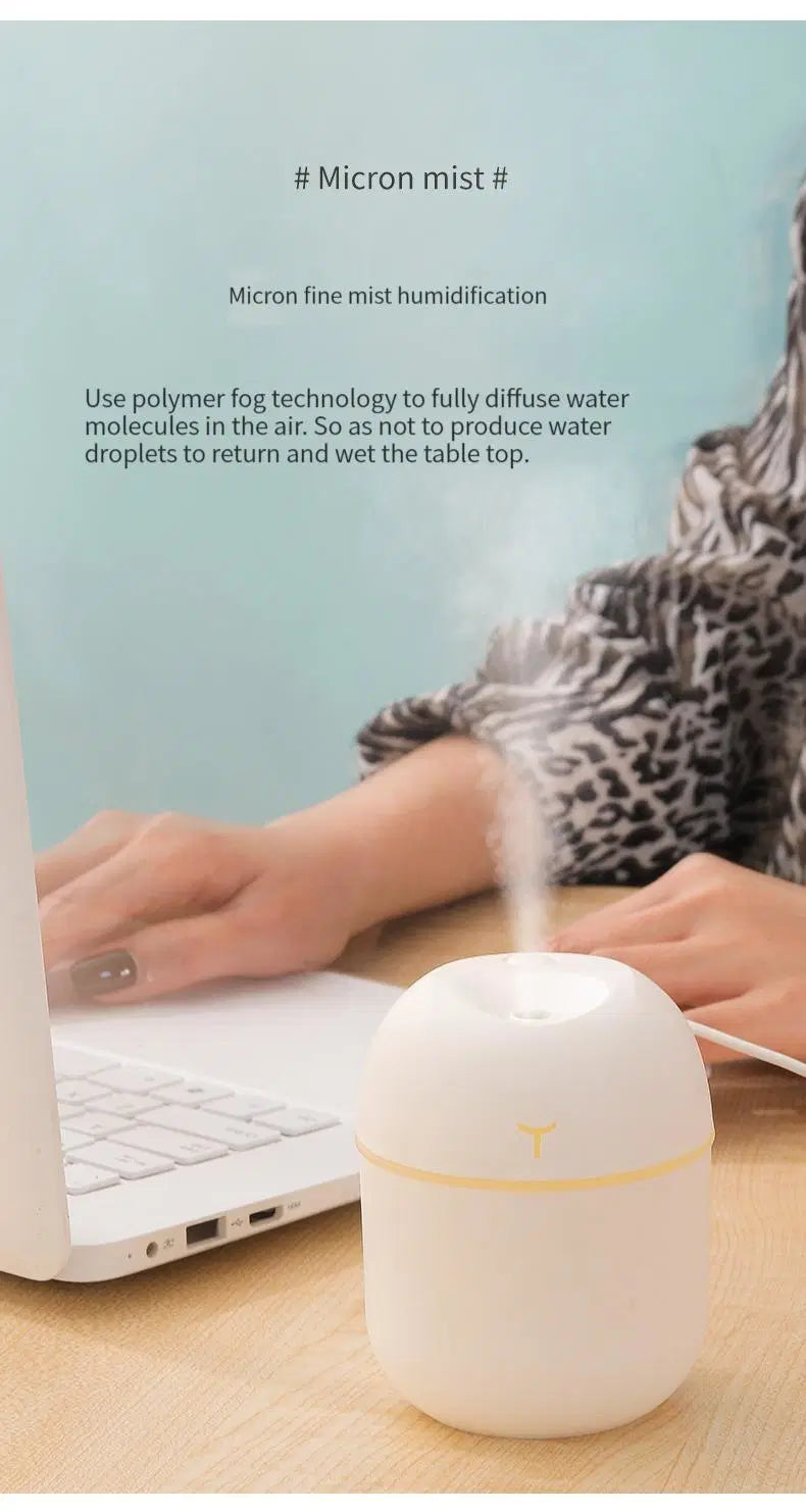 Air Humidifier Usb Small Mini Portable Cool Mist for bedroom and office desk.