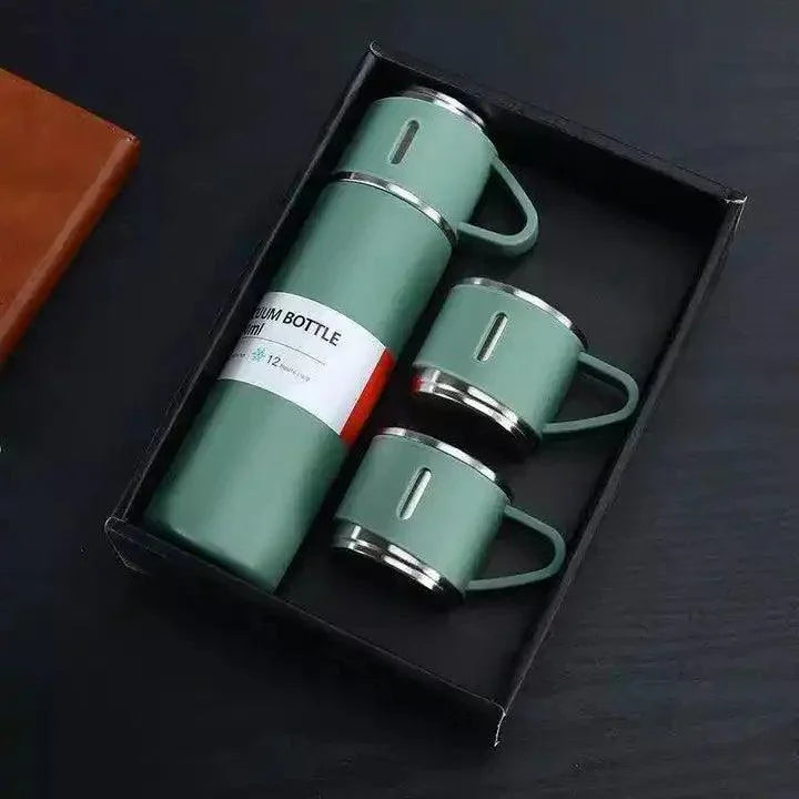 500ml Stainless Steel Vacuum Flask Water Bottle With 2 Extra Cups (160ml)zzz