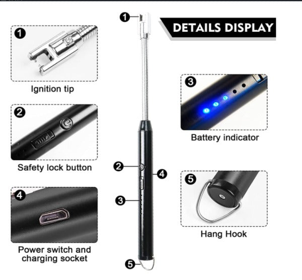 Rechargeable Lighter With Usb Charging | Flameless Windproof .
