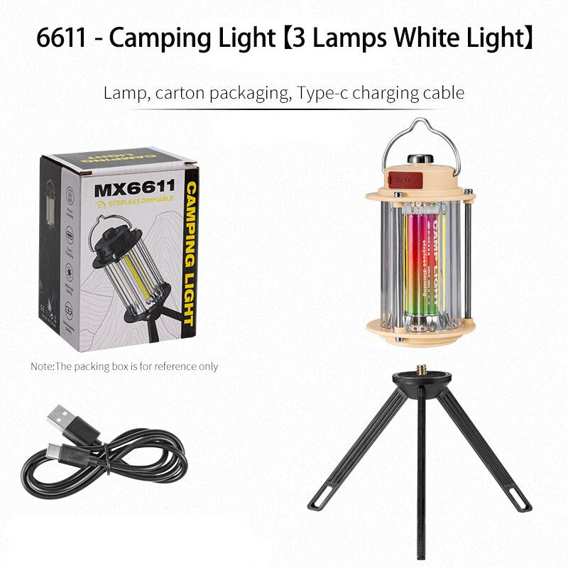 Led Light for room decor an camping – Portable Rechargeable With Tripod Stand