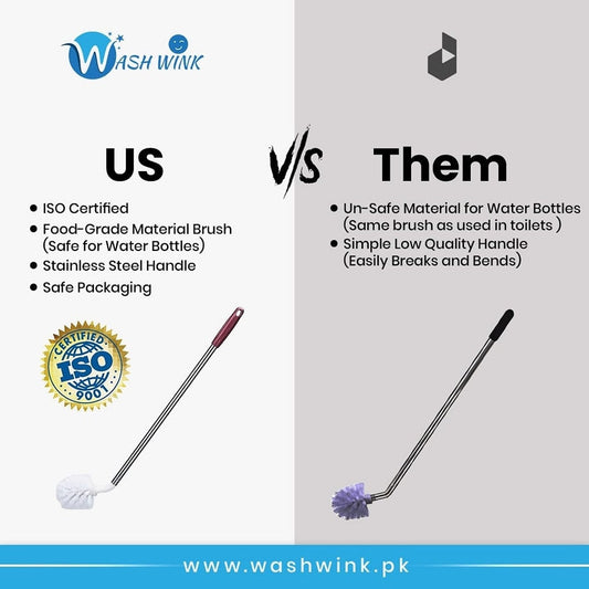 19 Liter Water Bottle Cleaning Brush - Nylon with Long Handle Stick