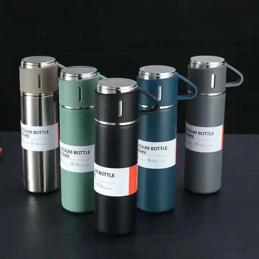 500ml Stainless Steel Vacuum Flask Water Bottle With 2 Extra Cups (160ml)zzz