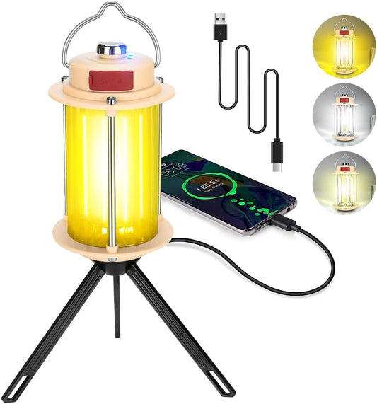 Led Light for room decor an camping – Portable Rechargeable  With Tripod Stand