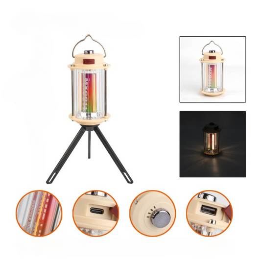 Led Light for room decor an camping – Portable Rechargeable  With Tripod Stand