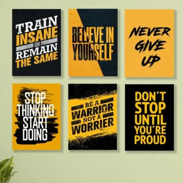 Set Of 6 Motivational Wooden Canvas Frames For Wall Decore 8×11 Inches Siz